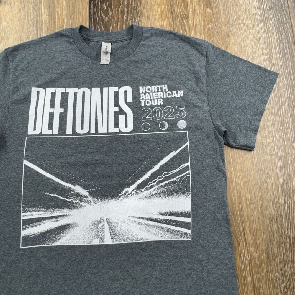Deftones Shirt Mens M Gray North American Tour 2025 Alt Metal Band Concert Tee
